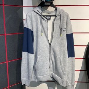 100% Hoody XL Gunmetal Heather Full Zip NWT